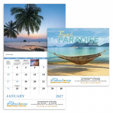 Beach Paradise Appointment Wall Calendar - Stapled